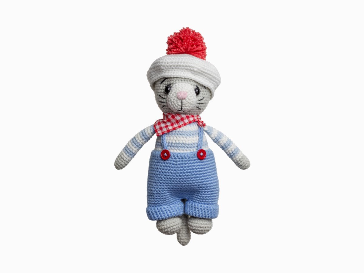 Мягкая игрушка вязаная "Матроскин"